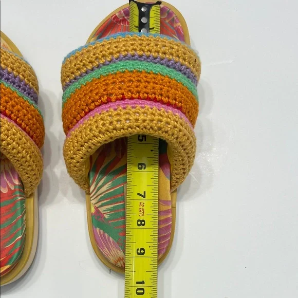Farm Rio Colorful crochet slides size 7 - Picture 10 of 10